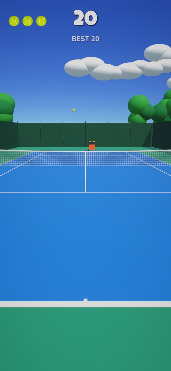 A ball arriving at the baseline